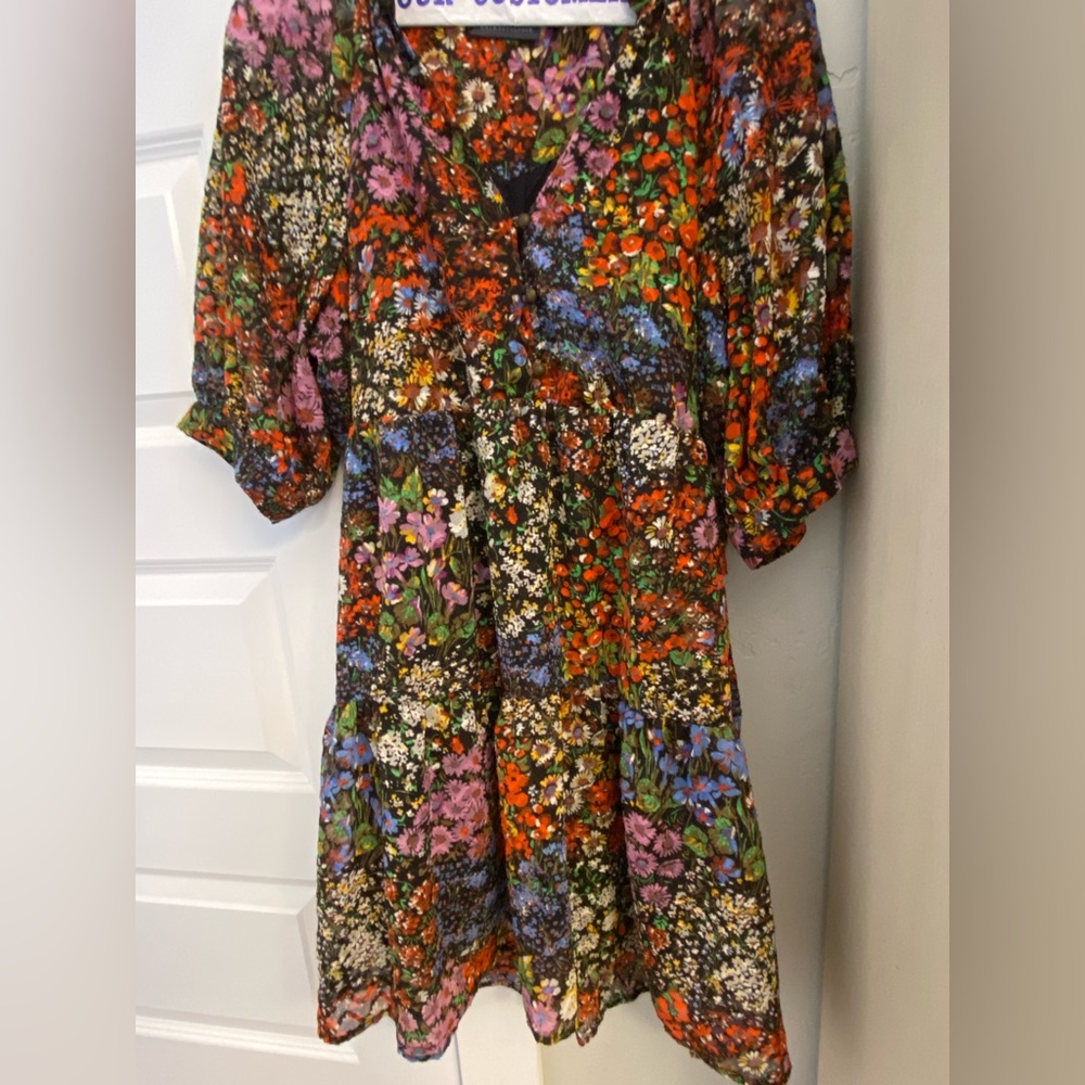 Floral midi Mauve Anthropologie dress